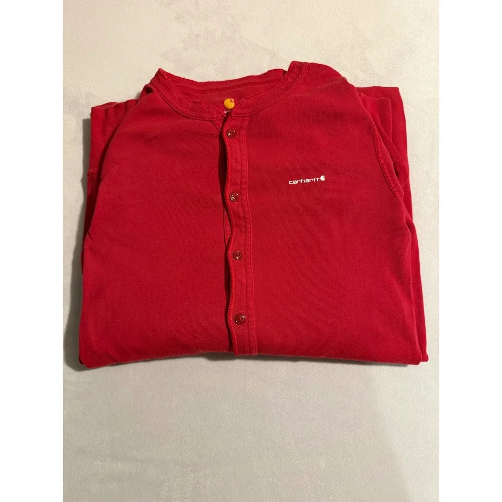 Carhartt Mens Red Long Sleeve Union Suit Thermal Base Layer One Piece Size M